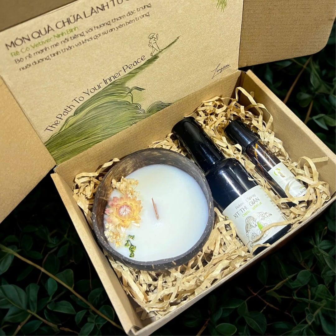 set quà nến thơm và tinh dầu thư giãn
